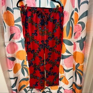 BRAND NEW NWT J. Crew Red and Navy Floral Pants
